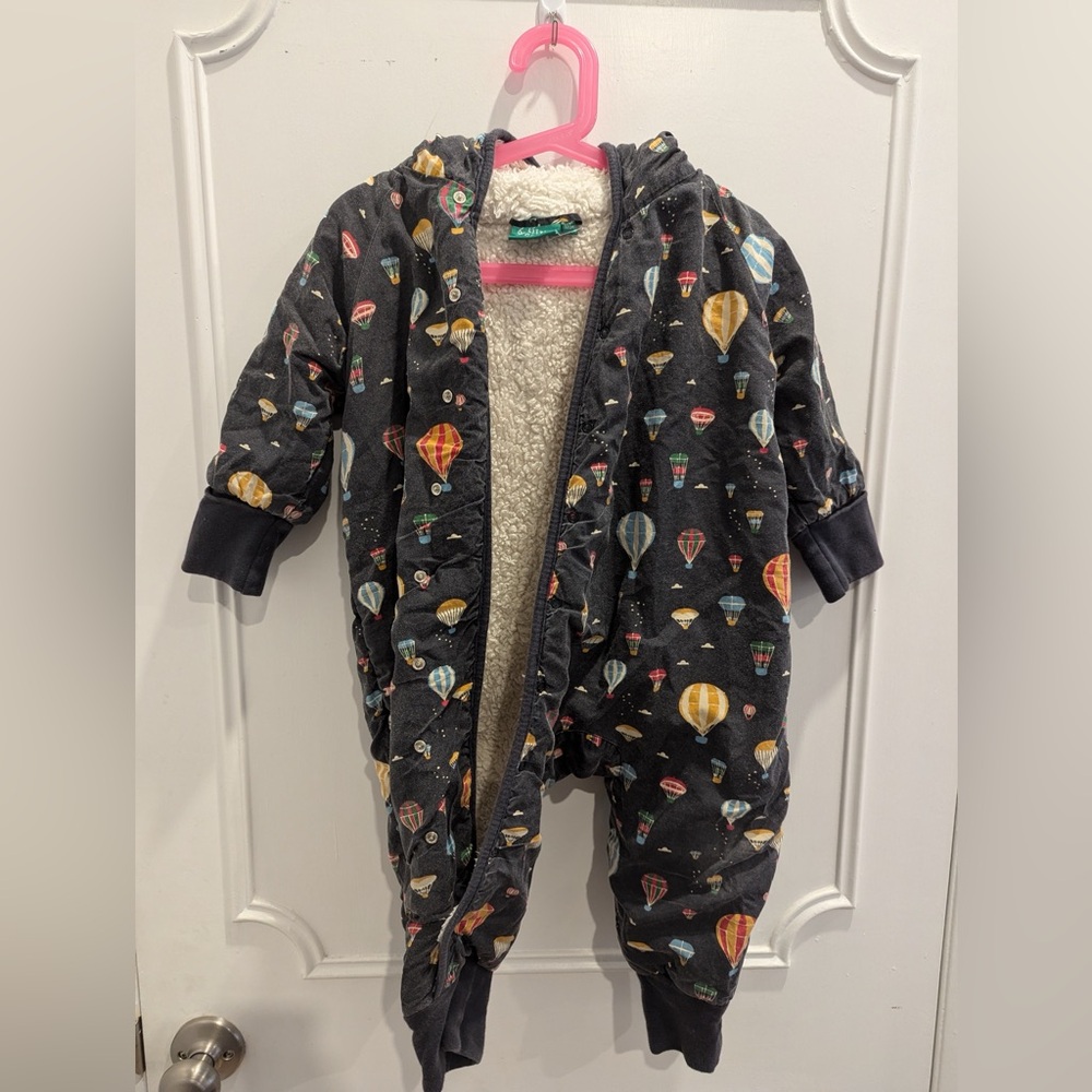 Little Green Radicals 18-24 m Organic Cotton Sherpa Snowsuit